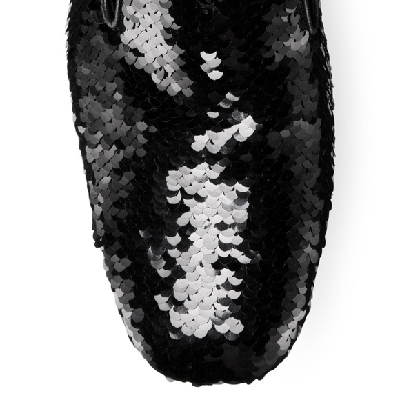 Stuart Weitzman "Pipearky" Black Sequin Loafers, size 5.5 - Picture 7 of 8